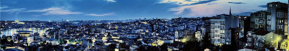 Panorama Night in the Istanbul. Turkey