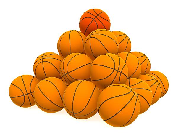 istock Pyramid from basketball balls - isolated 93533168