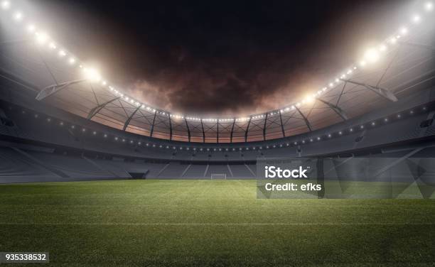 The Stadium Stock Photo - Download Image Now - Soccer Field, Stadium, Soccer