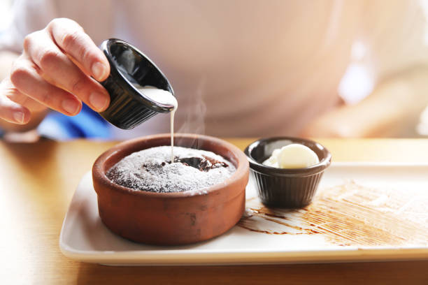 Chocolate souffle stock photo