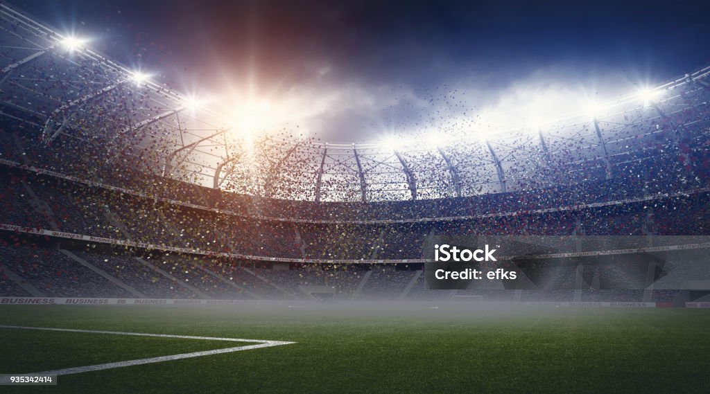 The stadium The imaginary football stadium is modelled and rendered. Backgrounds Stock Photo