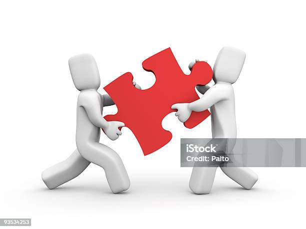 People Transfer A Puzzle Stock Photo - Download Image Now - Abstract, Adult, Assistance