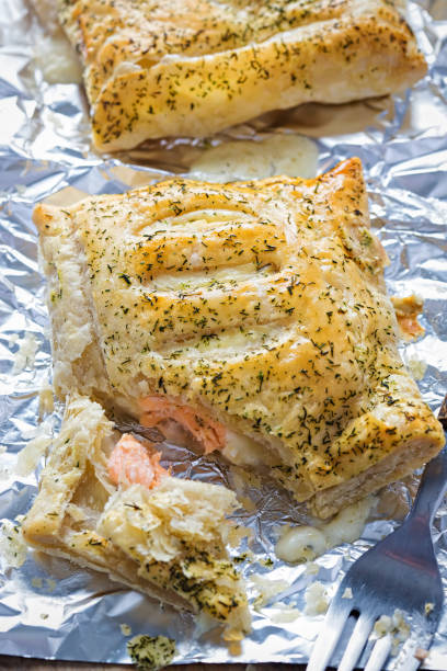 Salmon dill french pastry parcel