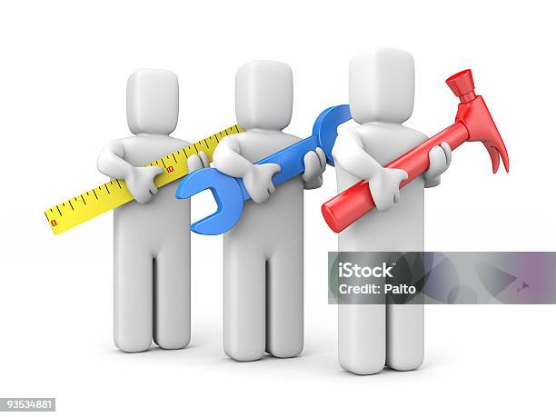 Workers Stock Photo - Download Image Now - Clip Art, Repairing, Teamwork