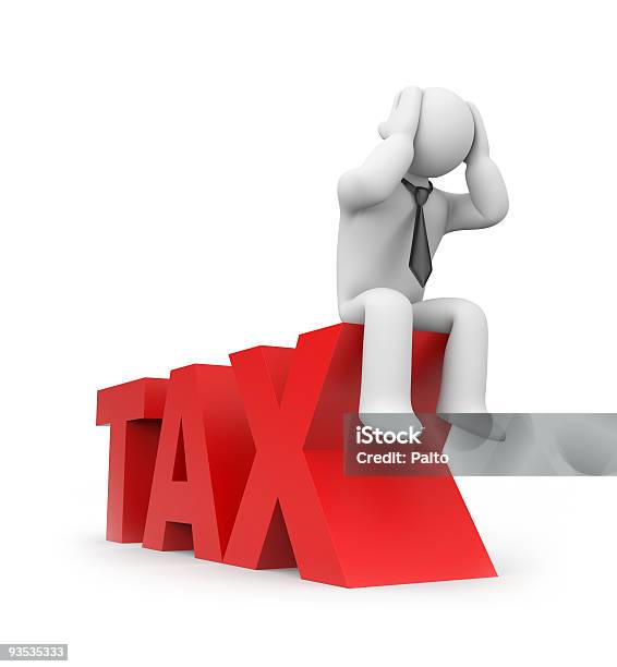 Animation Of Man Struggling With Taxes Stock Photo - Download Image Now - Adult, Adults Only, Business