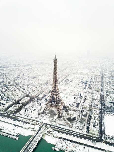 Aerial view of the Eiffel tower