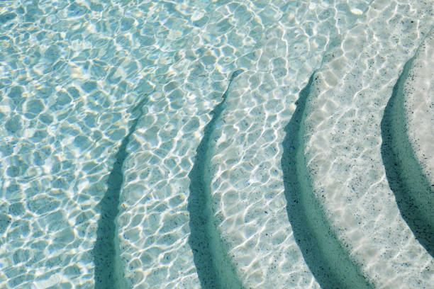 istock Sunlight and steps under the surface of swimming pool 935359428