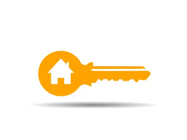 Vector illustration of vector illustration of key with house