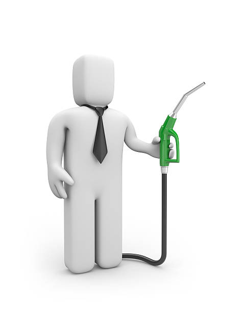 istock Businessman with gas pump. Business concept 93536037