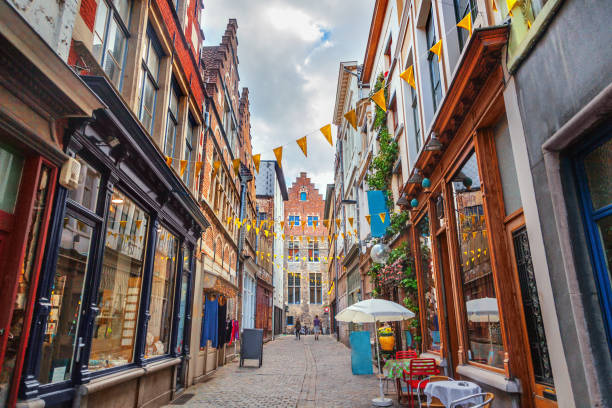 Street of Gent, Belgium stock photo