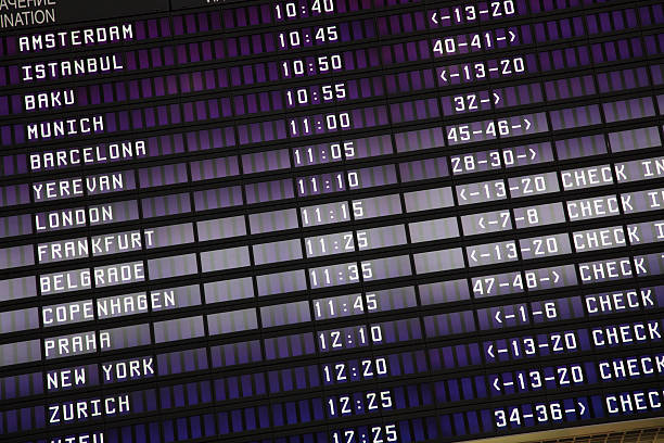 istock schedule of flights, electronic board 93536935
