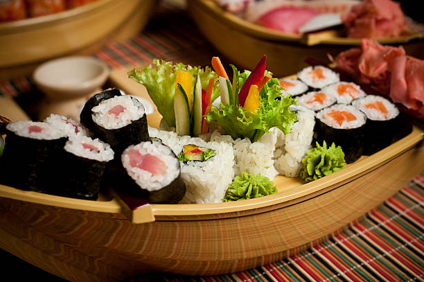 Sushi set close up stock photo