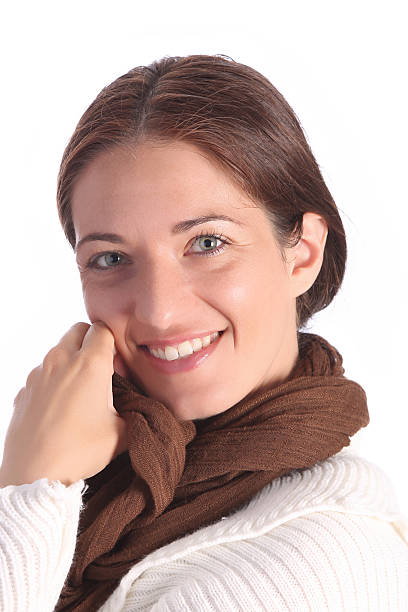 istock beautiful young a woman with brown scarf 93537224