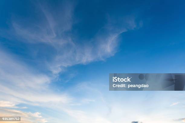 Cirrostratus Cloudscape Or Fluffy Cirrus Clouds On Blue Blue Sky Beautiful Cirrocumulus On The High Altitude Layer Stock Photo - Download Image Now