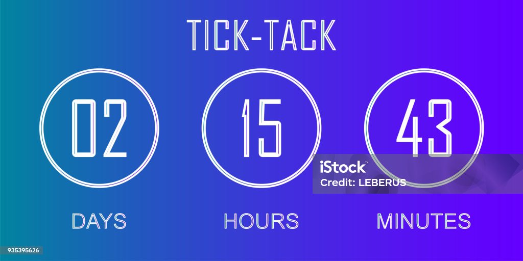 Countdown Web Site Vector Flat Template Digital Clock Timer Stock ...