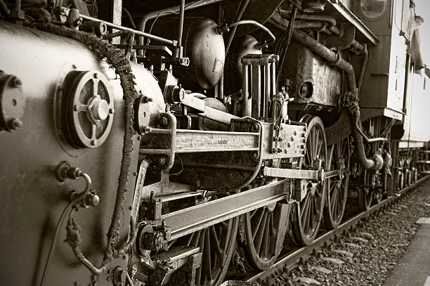 istock Old steam locomotive under power 93539738