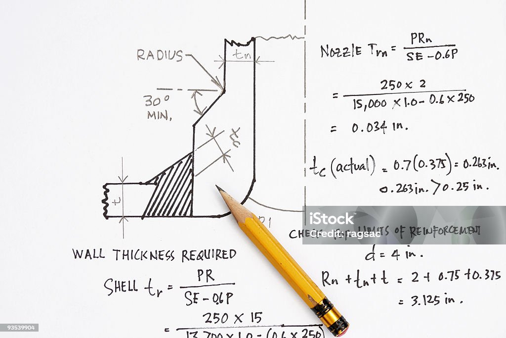 Design cálculo de ASME bocal - Royalty-free Calcular Foto de stock