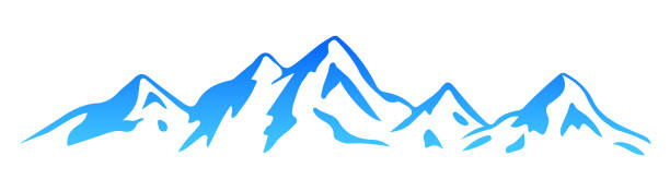 ilustraciones, imágenes clip art, dibujos animados e iconos de stock de montaña de silueta-vector - mountain mountain peak mountain climbing switzerland