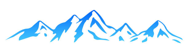 illustrations, cliparts, dessins animés et icônes de silhouette de montagne – vector - mont blanc massif