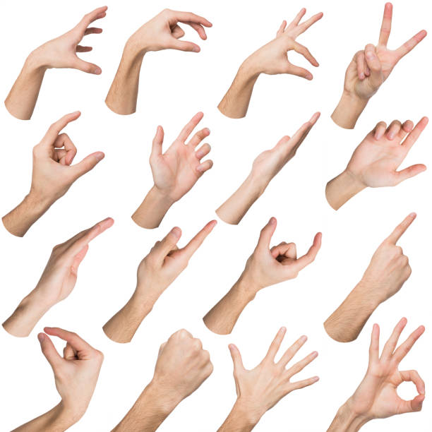 istock Set of white male hands showing symbols 935404830