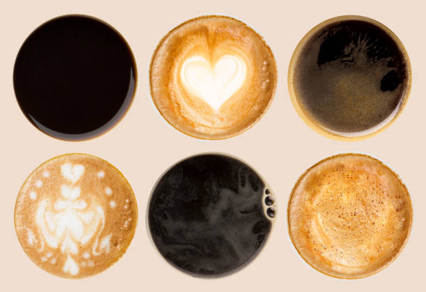 istock Collection of coffee cups tops isolated on white 935405112