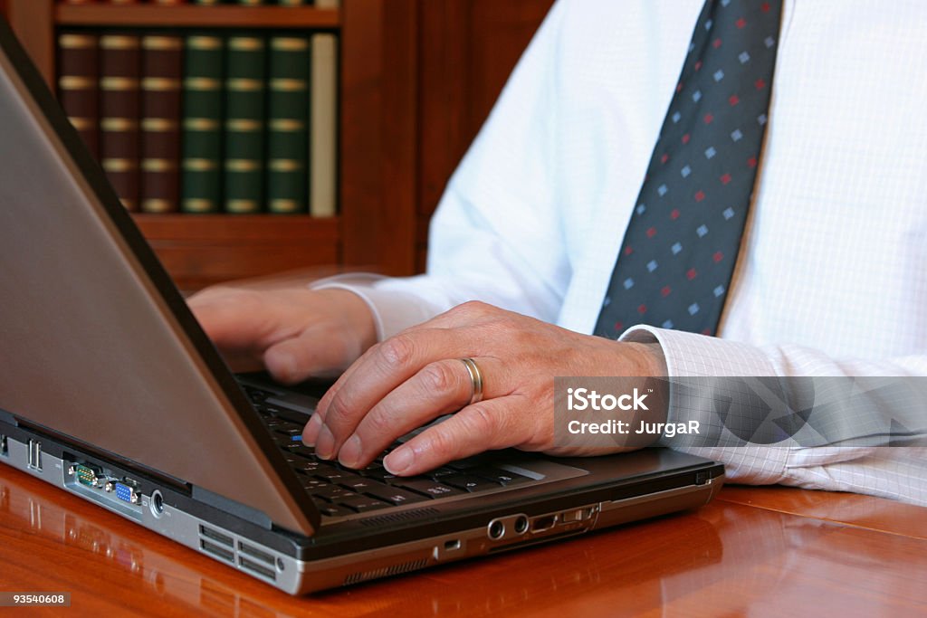 Close-up of Hands of a Businessman Typing on Computer Keyboard  Adult Stock Photo