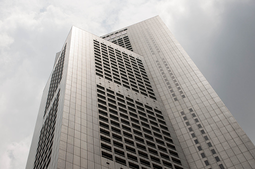 Low angle vision of modern architecture on sunny days