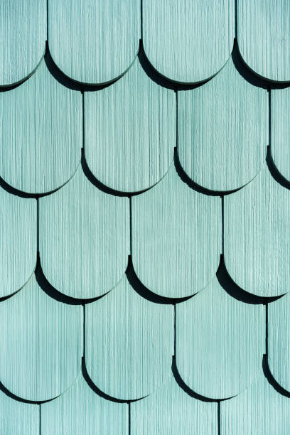 istock Traditional painted wooden slatted wall 935412570