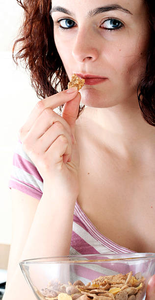 istock Young people eating milk with cereals 93541460