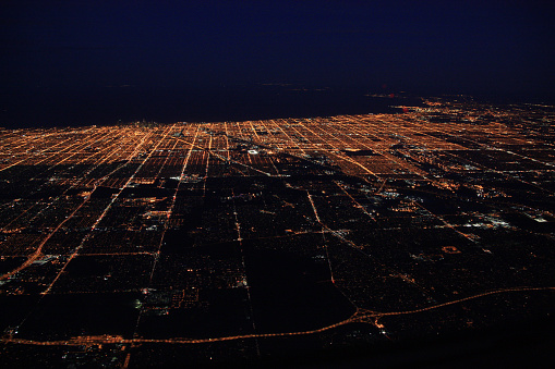 Picture taken inflight overhead Chicago, Illinois, United States of America