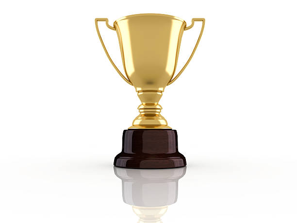 istock Golden championship trophy with wooden base 93541710