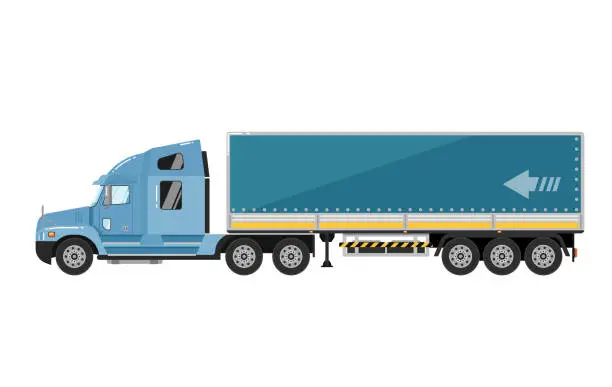 Vector illustration of Freight truck isolated on white background