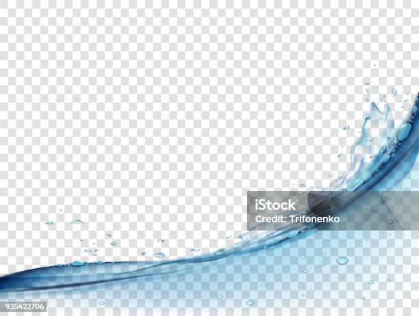 Water Surface And Splash On Transparent Background Stock Illustration - Download Image Now - Water, Splashing, Spray