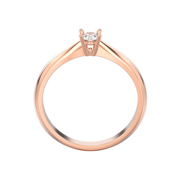 istock 3D illustration isolated rose gold traditional solitaire engagement diamond ring 935422832