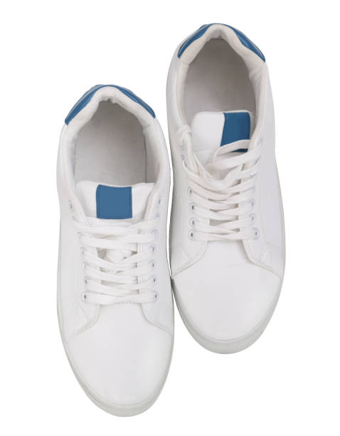 White sport shoes isolated on white background