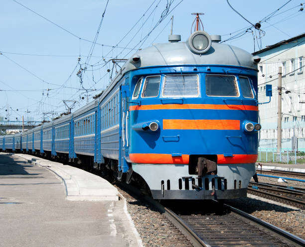 istock Russian electric train in expectation of passengers 93545186