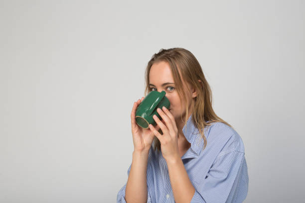 istock Young ukranian woman drinking hot tea at studio  istanbul turkey 935471476