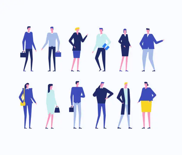 Vector illustration of Office workers - flat design style set of isolated characters
