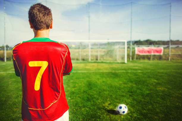 istock Soccer player kicking a penalty 935480404