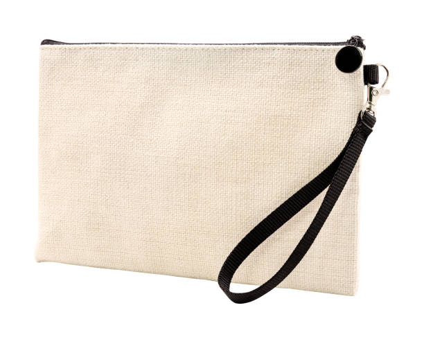 istock Blank fabric bag isolated on white background. Zipper bag made from linen fabric material. ( Clipping path ) 935494024