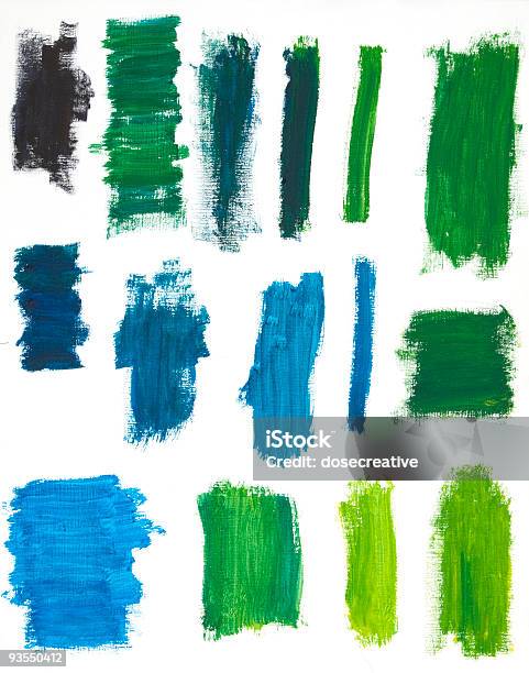 Cor Pintura Pinceladas De Estilo - Fotografias de stock e mais imagens de Azul - Azul, Branco, Cor verde