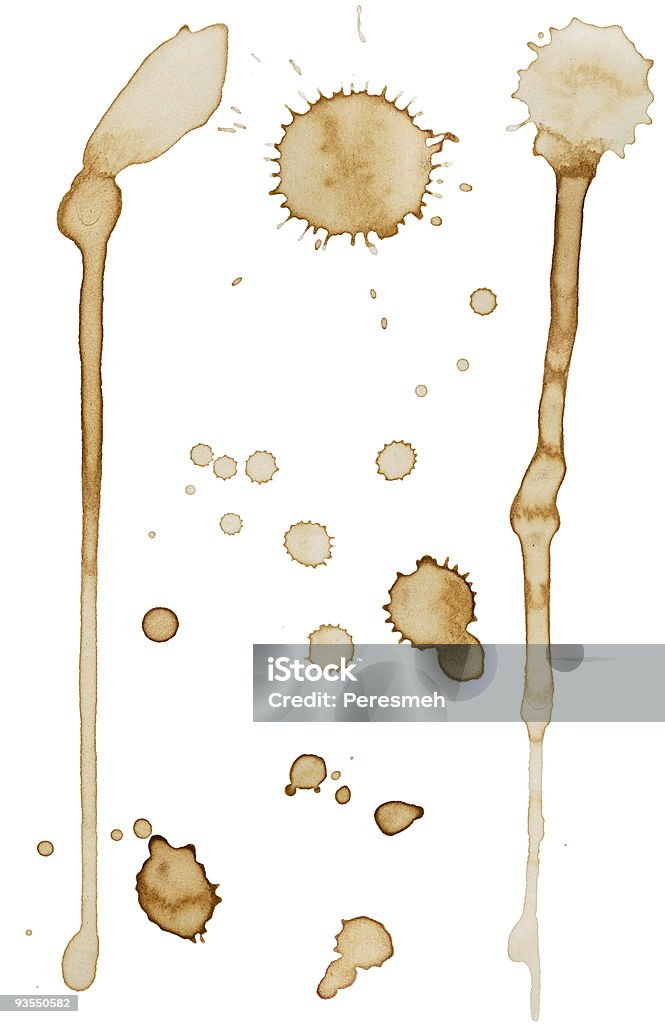 Coffee Splatter & Drip XXXLarge Coffee Splatter & Drip, White Background Blob Stock Photo