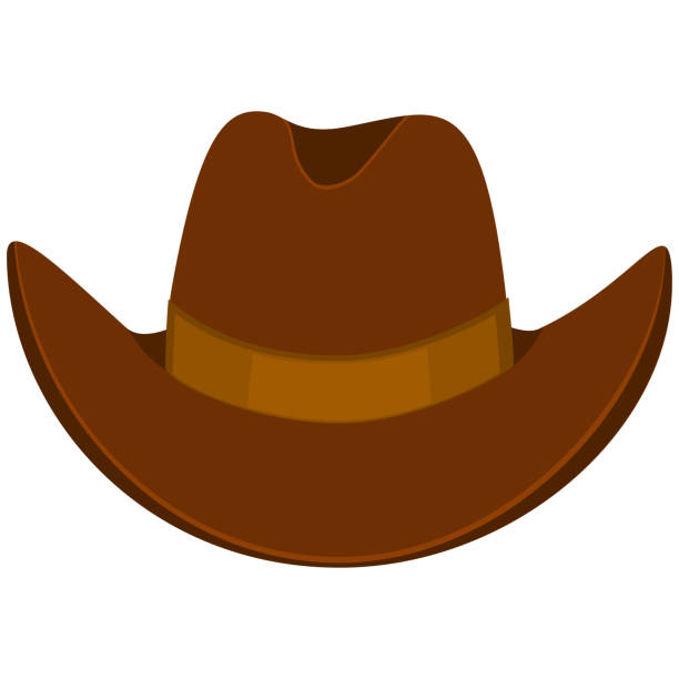 kolorowy kapelusz kowbojski z kreskówek - cowboy hat illustrations stock illustrations