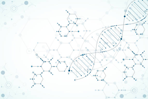 Science template, DNA molecules background. vector art illustration