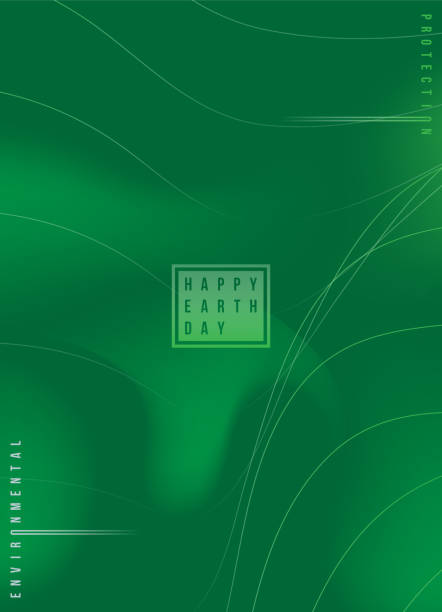 istock Happy Earth Day abstract minimalistic poster with green gradient. Template futuristic cover. Flat vector illustration EPS 10 935507292
