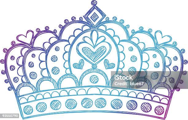 Handdrawn Sketchy Princess Crown Doodle Stock Illustration - Download Image Now - Flower, Tiara, Abstract
