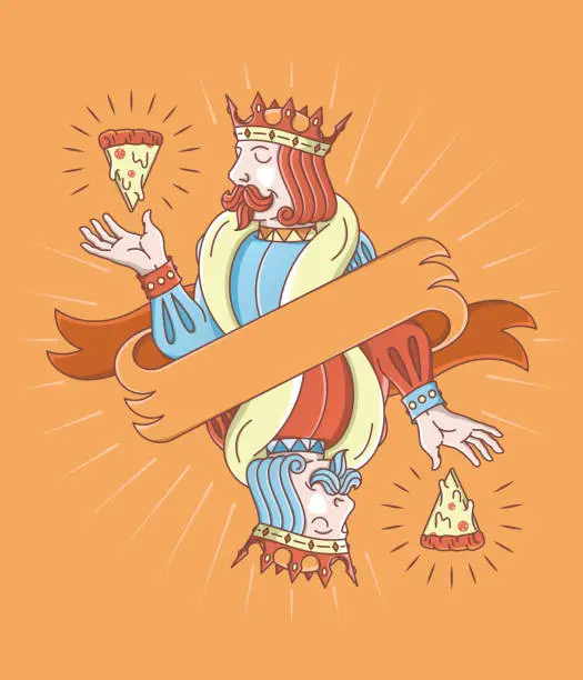 Vector illustration of The king of pizza wallpaper design