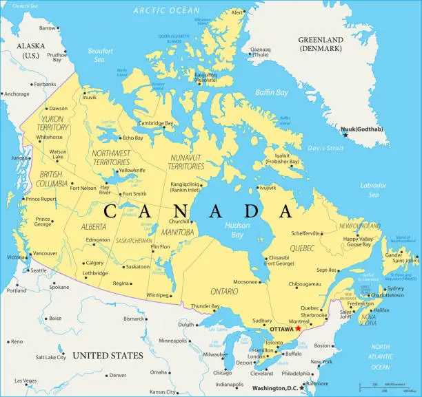 Vector illustration of Map of Canada - Vector