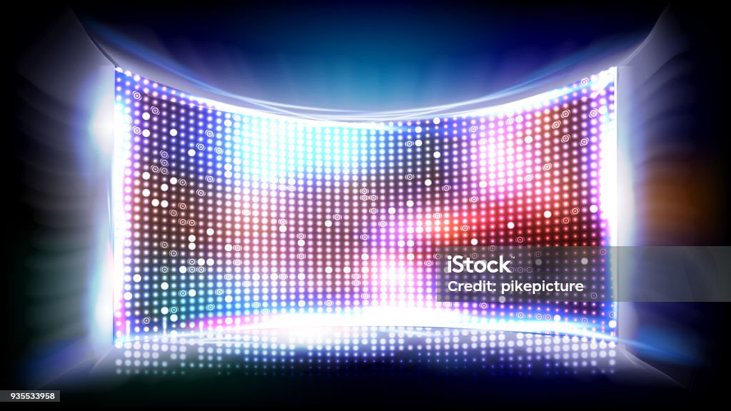 Screen LED Vector. Bright Monitor. Club Disco Screen. Illustration - Royalty-free Luz LED arte vetorial