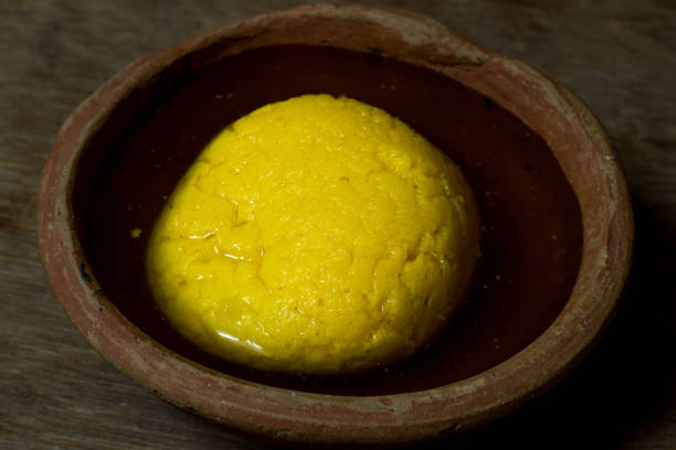 istock Image of cotton cheese ball dipped in saffron syrup 935538510